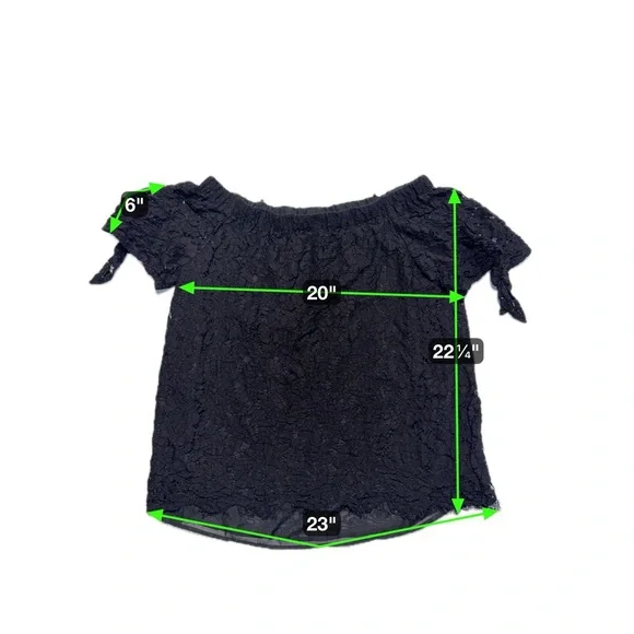 Lulu’s Ethereal View Black Lace Off-the-Shoulder Top size XL - Picture 9 of 10